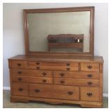 Maple dresser with eight drawers. Dresser base