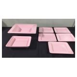 5 Sandwich plates, one large serving bowl