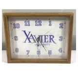 Battery operated wall clock for Xavier University.