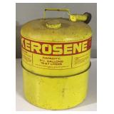 5 1/4 Gallon kerosene can with kerosene.