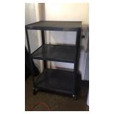 Three shelf rolling cart