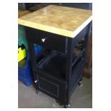 Kitchen cart with butcher block top