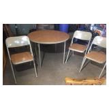 40" Round card table with 3 chairs.