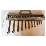 One set of Craftsman metric wrenches from 7mm-17mm