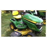 John Deere X380 riding mower, 2017 model year