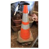 Six orange safety cones