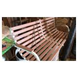 5 Foot metal frame wooden slat porch swing