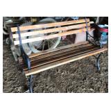 5 Foot bench with cast iron legs and wood slats