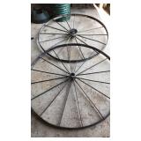 One pair of 54 inch wagon or implement wheels