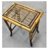 Bamboo accent table. Approximately 12"x17"x19".