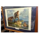 Framed Daniel Boone at Cumberland Gap print.