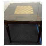 Game table with glass top. Chess/checkers, etc.