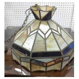 Slag glass ceiling light shade. No cracks found.