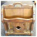 Wooden magazine rack.