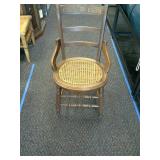 Rattan bottom side chair.