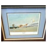 Framed Gary Akers 'Cincinnati Skyline'.