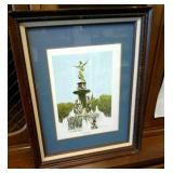 Framed Gary Akers ' Fountain Square'.