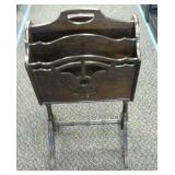 Wooden magazine rack.  Approximately 14'x15'x28'.