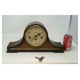 Linden mantle clock. Made in Germany.  With key.