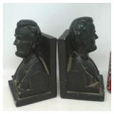 2 Abraham Lincoln ceramic bookends. Some chipped