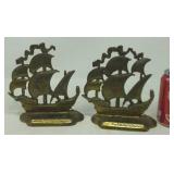 Pair of vintage brass ships bookends.