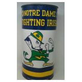 Notre Dame trash can. Approximately 19" tall.