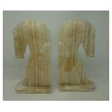 Onyx horse head bookends.  Approximately 13'