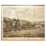 Currier and Ives 'The Road Versus Rail'. 9 x 12.