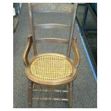 Rattan bottom side chair.