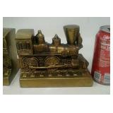 Pair of PM Craftsman locomotive brass bookends.