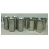 9 Aluminum tumblers.