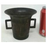 Antique brass apothecary mortar. No pestle.