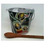 Jagermeister bucket and Maker's Mark wooden spoon.