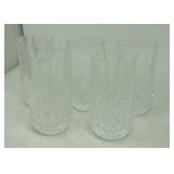 5 Matching crystal glasses, other glassware. 14 pc