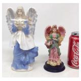 2 Ceramic angel figures.