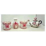 4 Pieces for Valentines Day,  2 candy dishes,