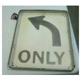 16x20 left turn arrow only metal sign.