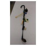 Golfers walking stick complete with golf ball