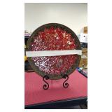 Mosaic tile decor. Approximately 20" across. On 3