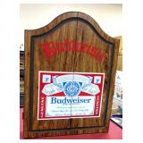 Budweiser wooden dart board case, no dart board.