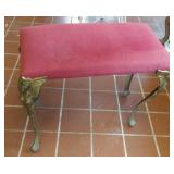 Brass legged footstool, 23" long 13" wide 18" tall