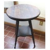 Antique oak flower table 20" round 28" tall