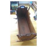 Wooden cradle, 37" long 22" wide 25" tall