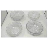 4 Cut glass vegetable bowls,