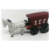 Cast iron horse and ice wagon