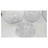 3 Footed glass bowls