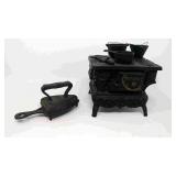 Salesman sample sad iron & crescent cast iron oven