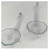 2 Glass cornucopias