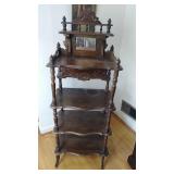 Vintage wooden etagere, 58" tall 22" wide 14" deep