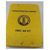 Vintage transportation cabinet first aid kit